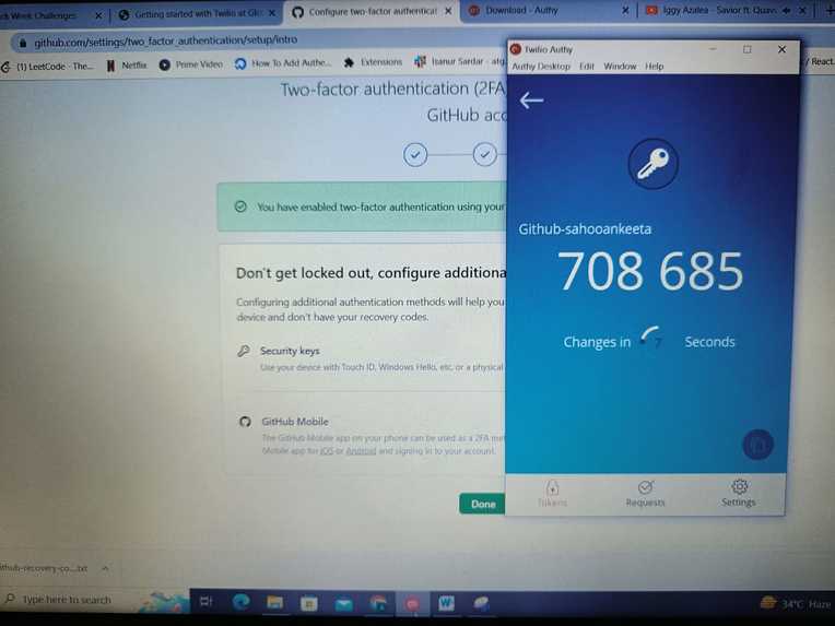 GHW-Security-Twillio-Authy – screenshot 1