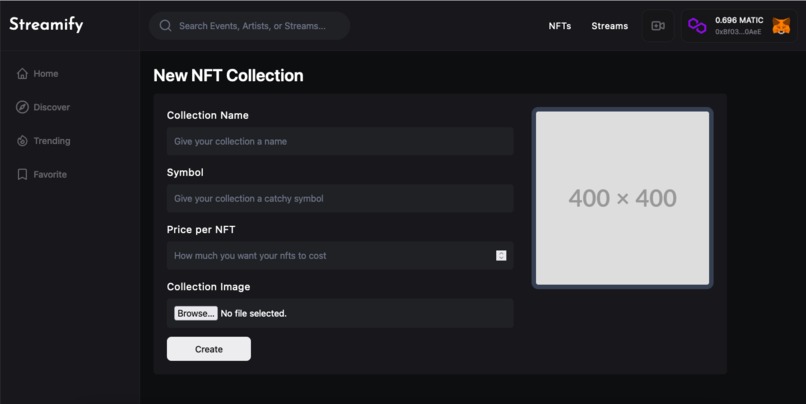 NFT Gated Streaming Platform – screenshot 2