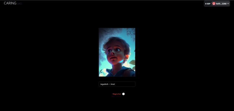 CaringDAO – screenshot 2