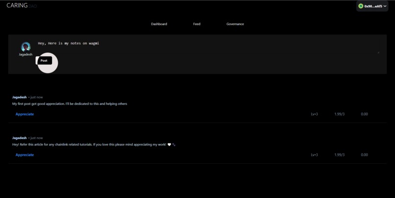 CaringDAO – screenshot 4