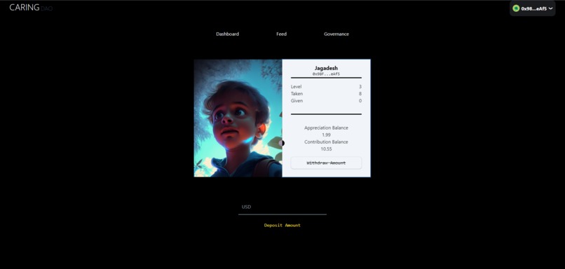 CaringDAO – screenshot 3