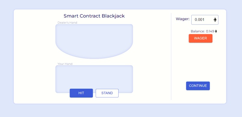 Smart Contract Blackjack – screenshot 1