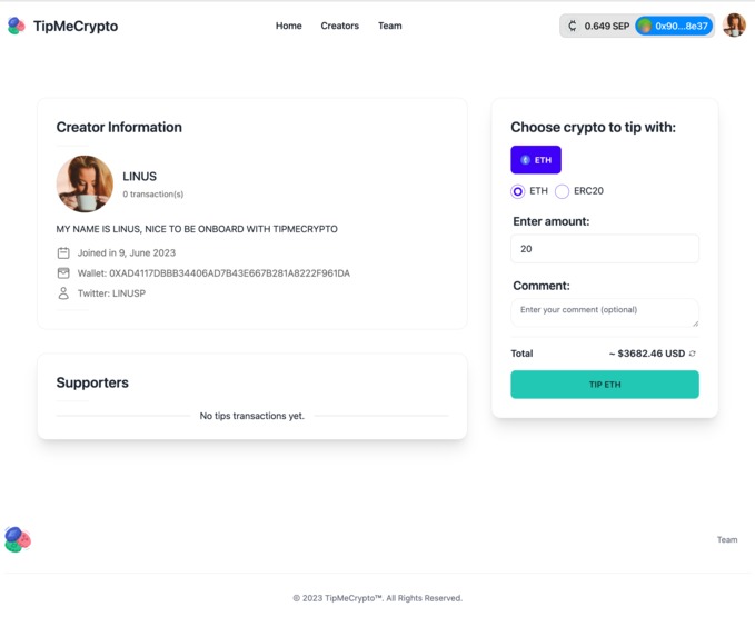 TipMeCrypto.me – screenshot 4