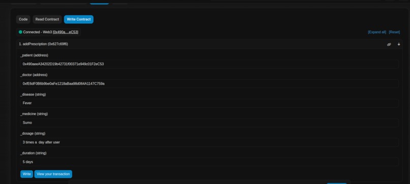 Decentralized prescription Manager – screenshot 1