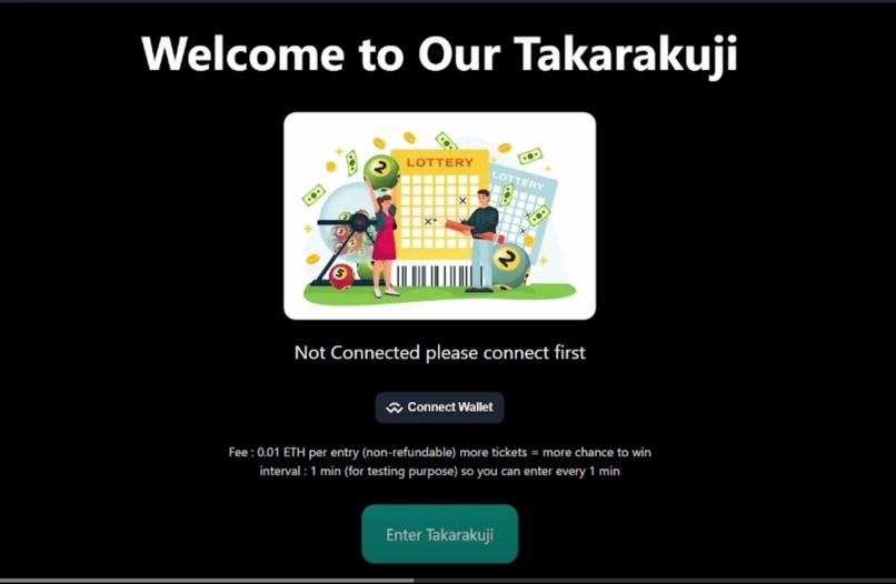 Smart Contract Takarakuji – screenshot 1