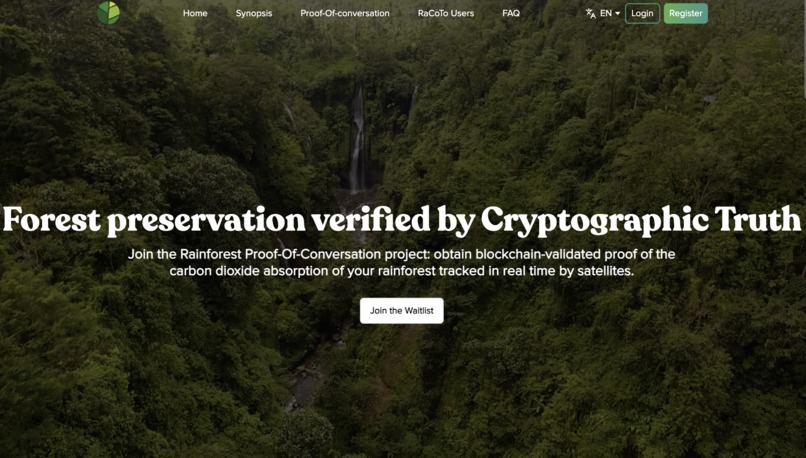RaCoTo: Rainforest Proof-of-Conservation Tokens  – screenshot 1