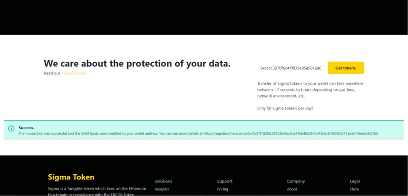 Sigma - "Data as a Currency" POC – screenshot 1