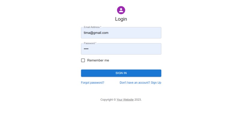 Login page – screenshot 1