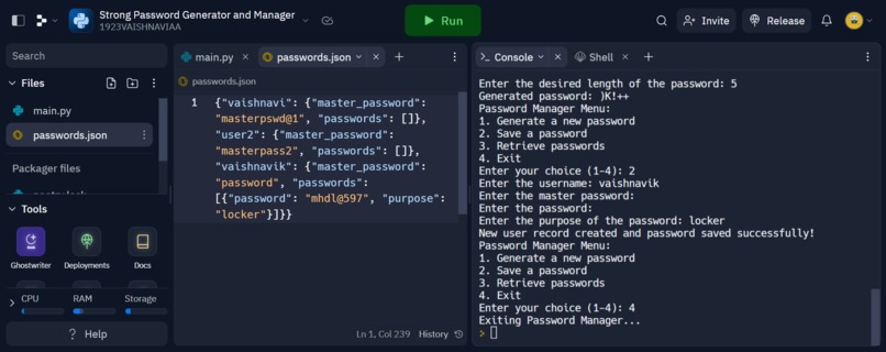 Password Generator and Manager – screenshot 1