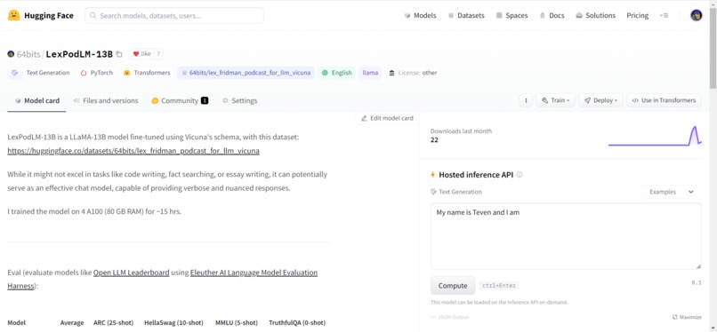 LexPodLM-13B – screenshot 2