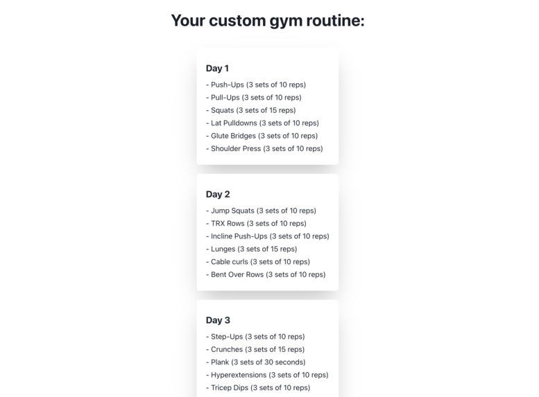 Chad GPT - your AI Gym bro  – screenshot 2