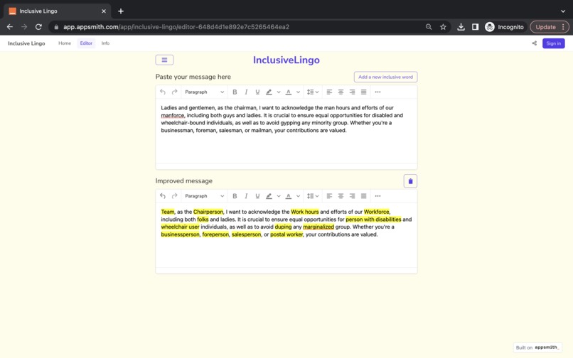 InclusiveLingo – screenshot 3