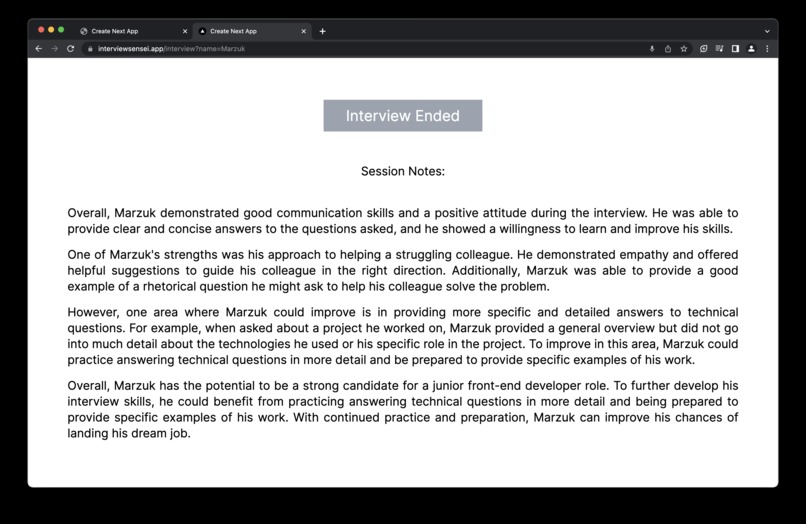 InterviewSensei – screenshot 3