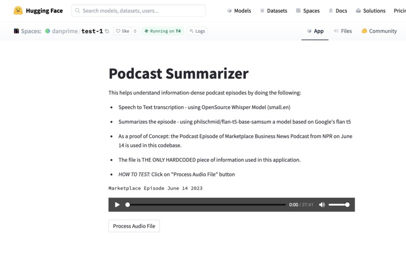 Podcast Summarizer – screenshot 1