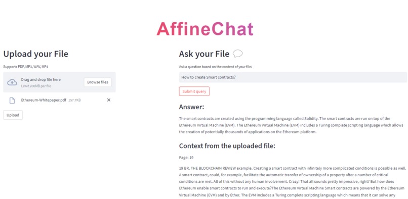 AffineChat: Ask Your Files, They'll Answer – screenshot 2