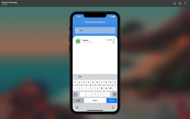 Transaction History App – screenshot 2