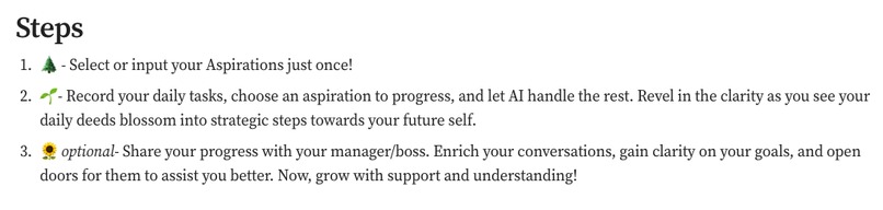 Actions → Aspirations , AI as your personal gardener – screenshot 4