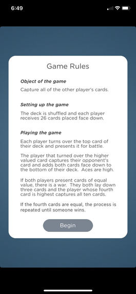 War Card Game – screenshot 1