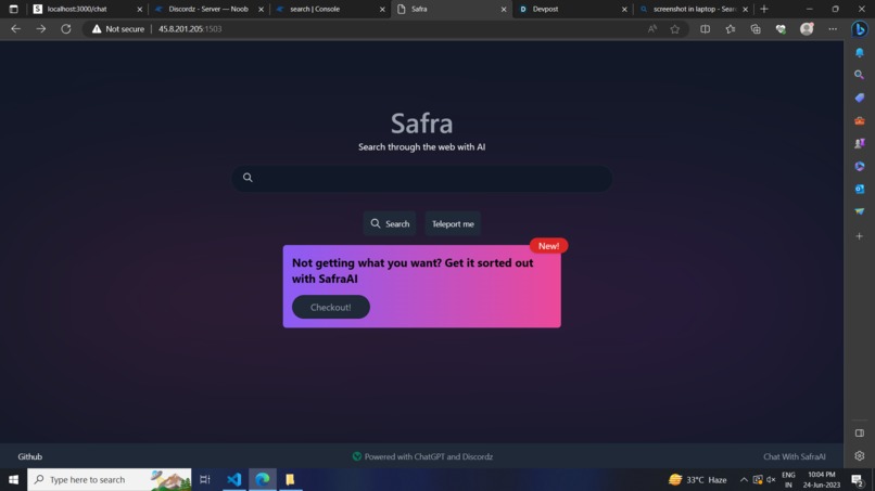 Safra - a ai powered search engine (educational purpose) – screenshot 1