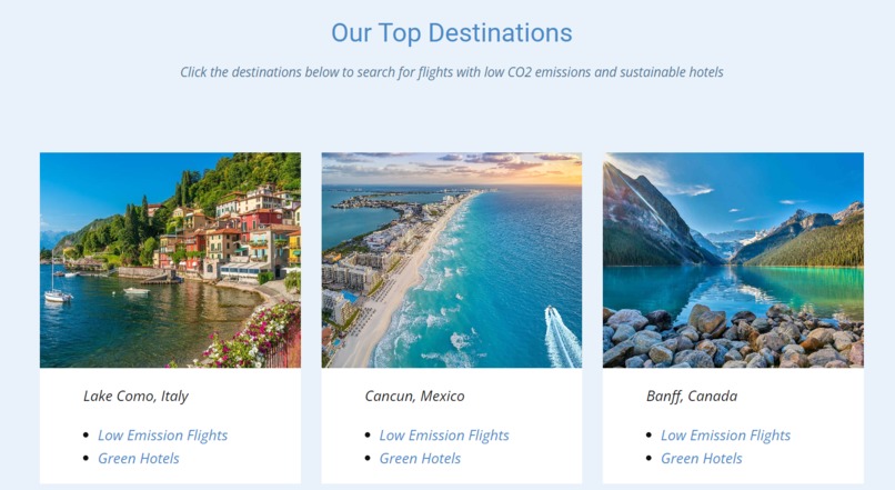 Travel Green Website – screenshot 2