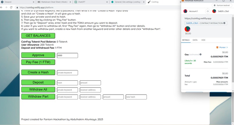 CoinFog Crypto Mixer – screenshot 3