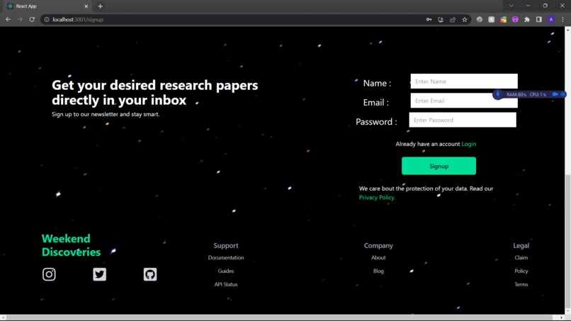 recomendation system – screenshot 2