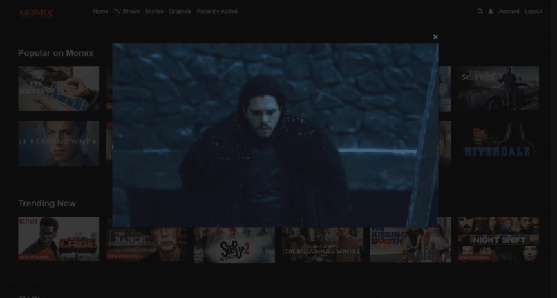 OTT web app – screenshot 3