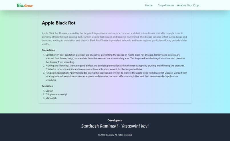 Crop disease detection and precautions recommendation – screenshot 3