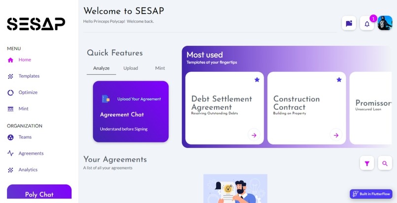 SESAP (Self Executing Social Agreements Platform) – screenshot 3