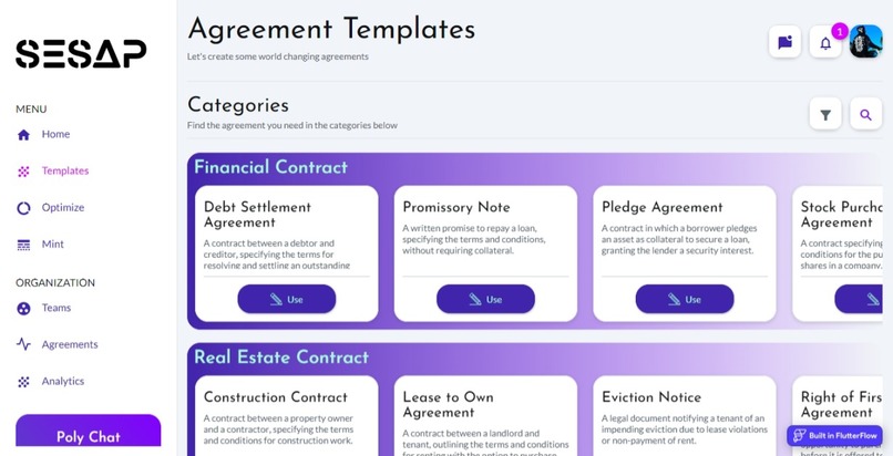 SESAP (Self Executing Social Agreements Platform) – screenshot 4