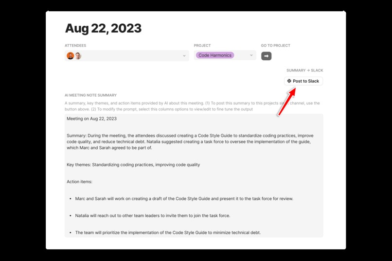 Slack Meeting Summarizer – screenshot 2