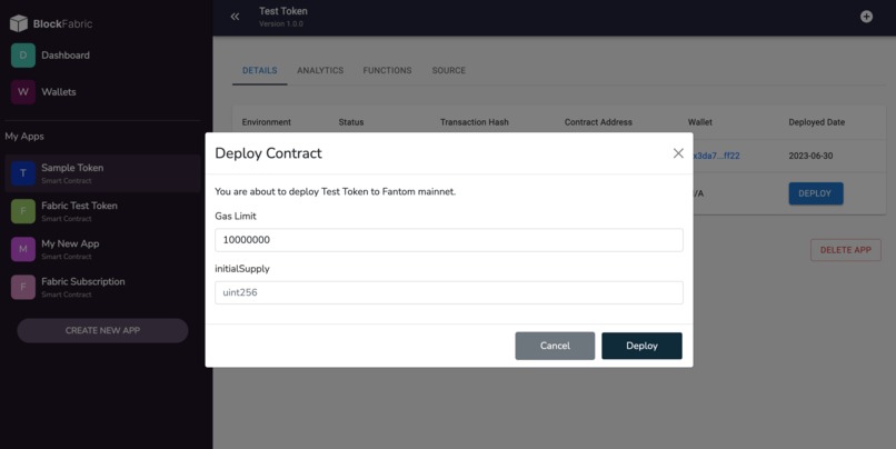 Block Fabric for Fantom (MVP) – screenshot 6