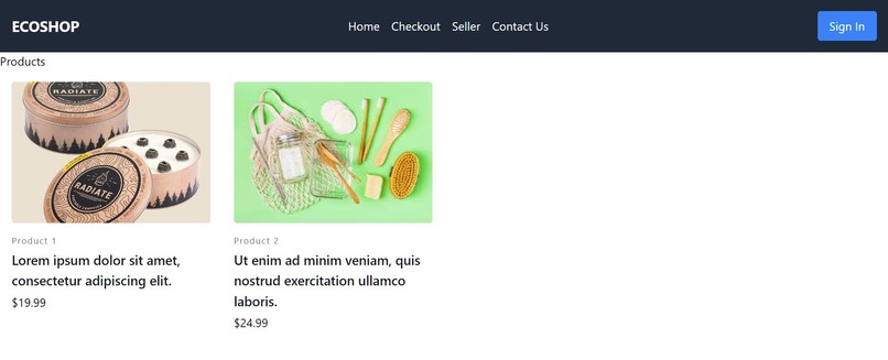 eco-friendly Shopping Website – screenshot 3
