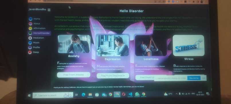 Mental Health Website (JeevanBandhu) – screenshot 1