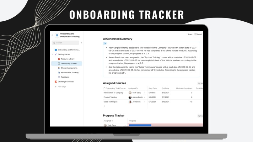 Onboarding & Performance Tracker – screenshot 4