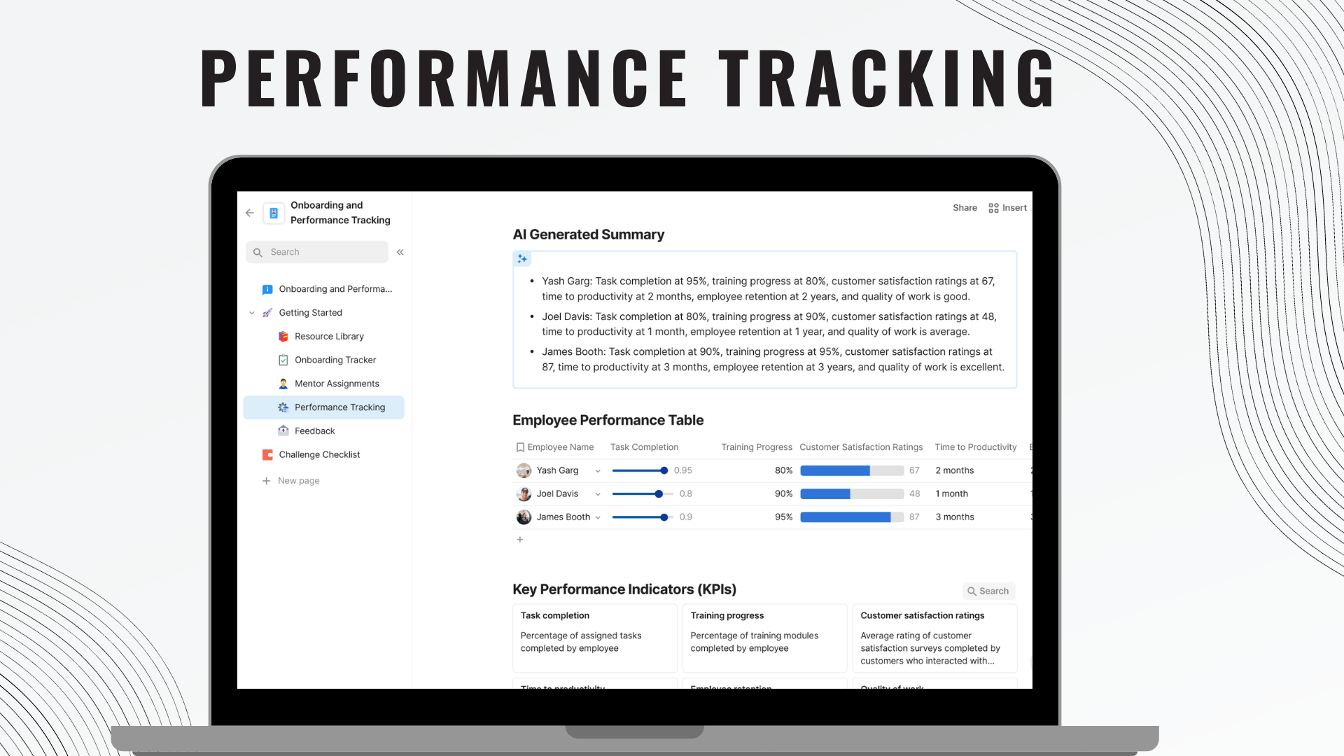 Onboarding & Performance Tracker | Devpost