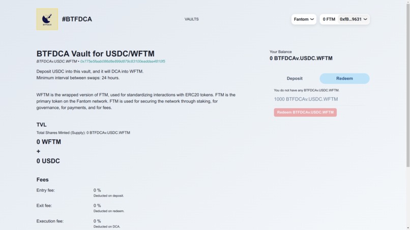 BTFDCA Vaults – screenshot 3