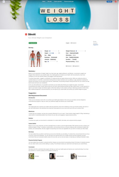 SlimAI:  Your Ultimate Weight Loss Companion – screenshot 2