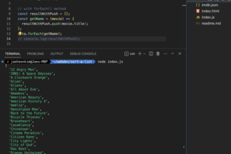 Sort A List - JS sort()