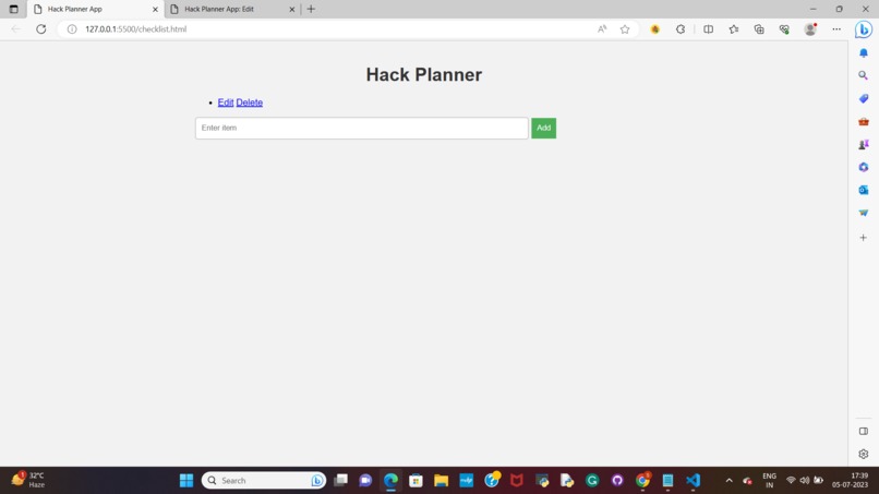 Hack planner  – screenshot 1