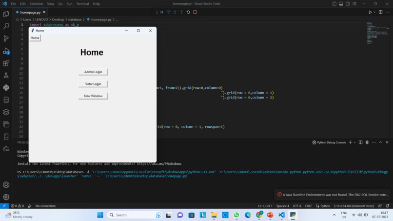 Online election – screenshot 1