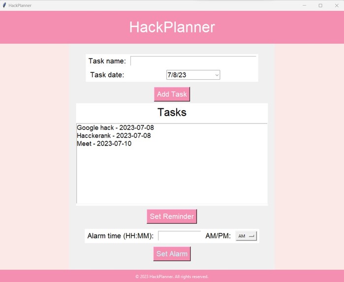 HACKPLANNER – screenshot 1