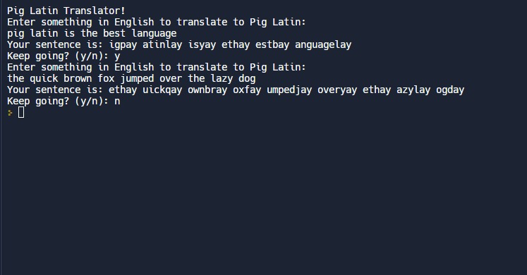 Pig Latin Translator – screenshot 1