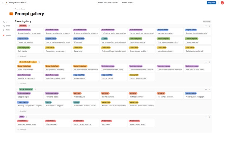 Prompt base with Coda AI – screenshot 4