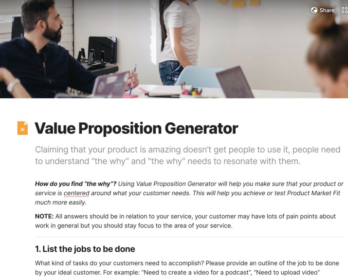 Value Proposition Generator – screenshot 1