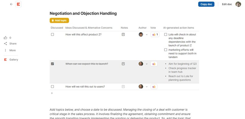 Sales and CRM using Coda AI – screenshot 3