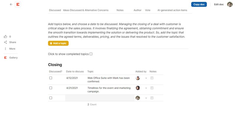 Sales and CRM using Coda AI – screenshot 5