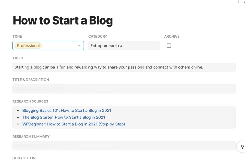 Your Coda AI Blog Writing Assistant – screenshot 1