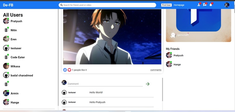 Decentralised Facebook – screenshot 1