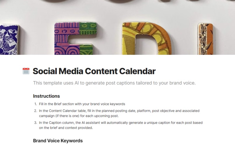 Social Media Content Calendar – screenshot 1